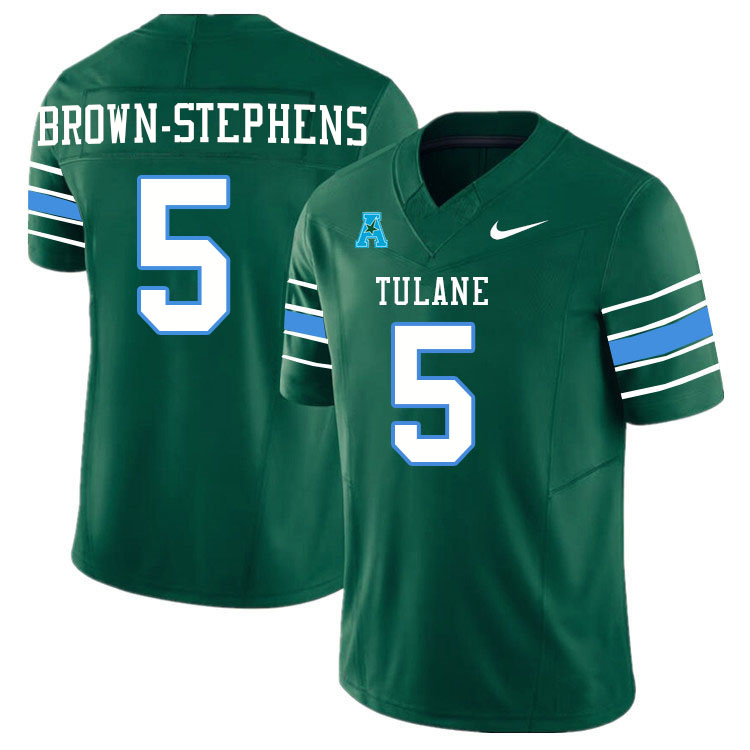 #5 Anthony Brown-Stephens Tulane Green Wave Jersey College Football Uniforms,Apparels Stitched-Green